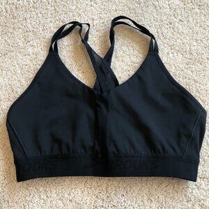 Brooks Black Cross-Back with Mesh Straps Sports Bra Size Large